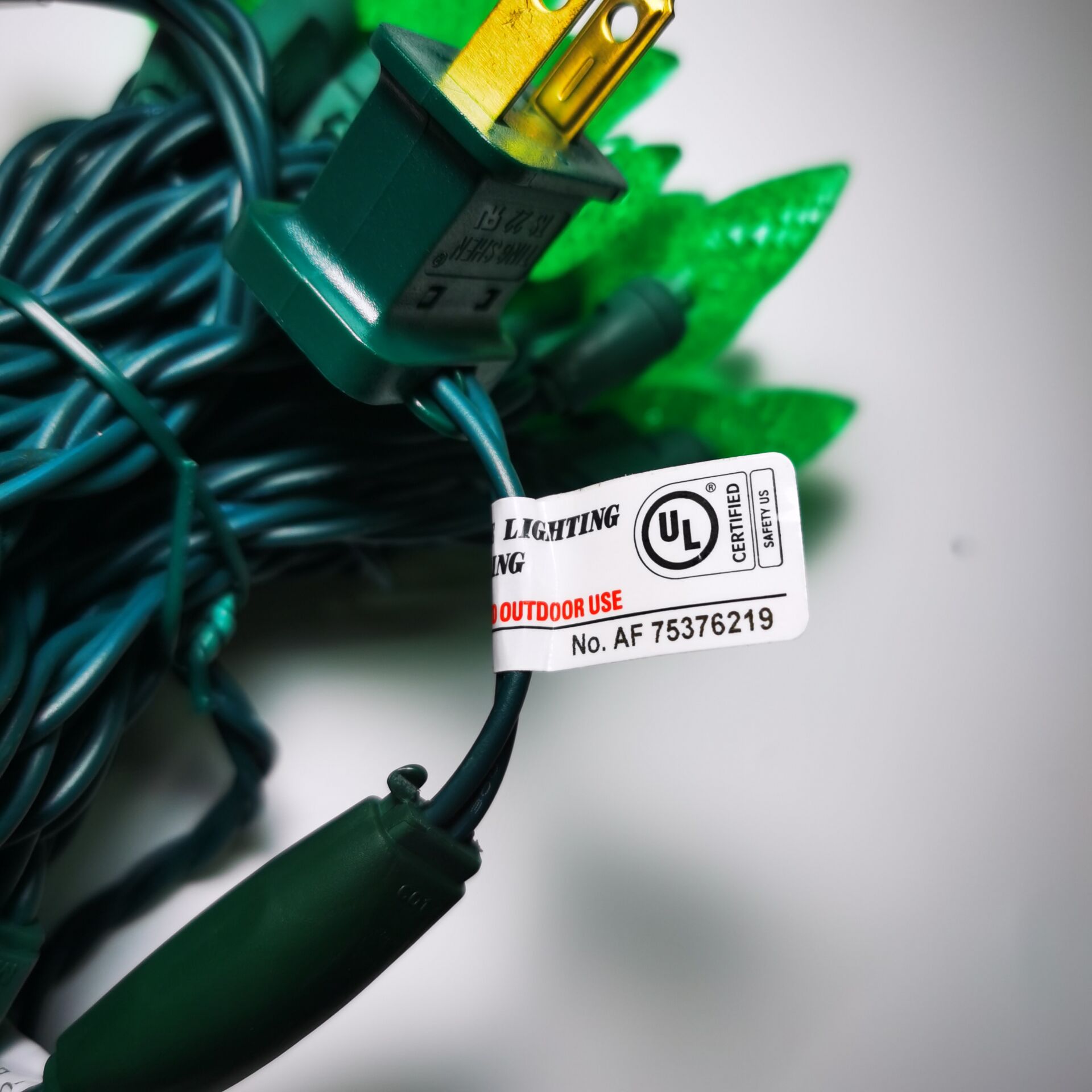 Guirlande lumineuse LED vert fraise UL C6