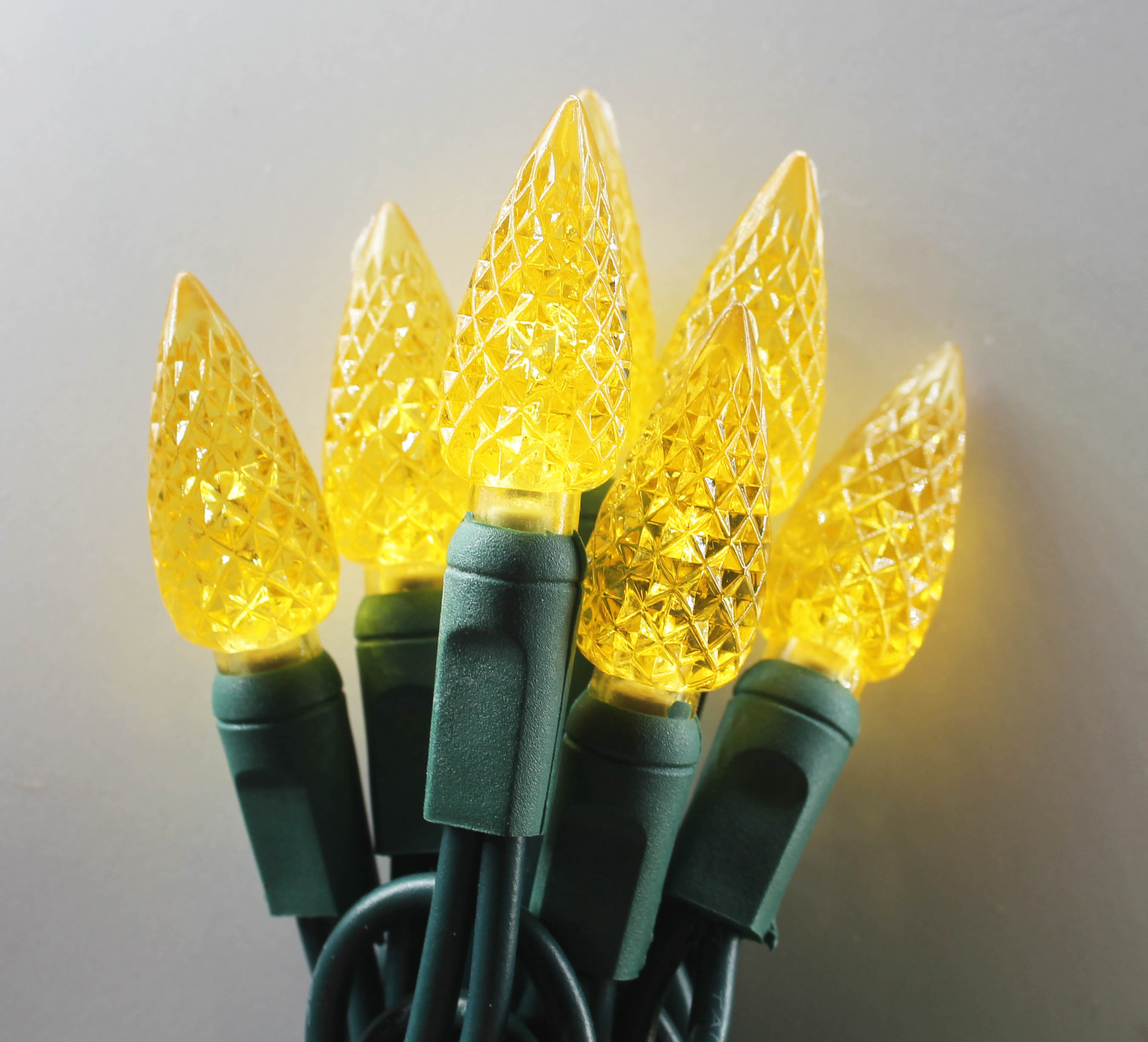 Guirlande lumineuse LED fraise C6, lumières de Noël jaunes UL
