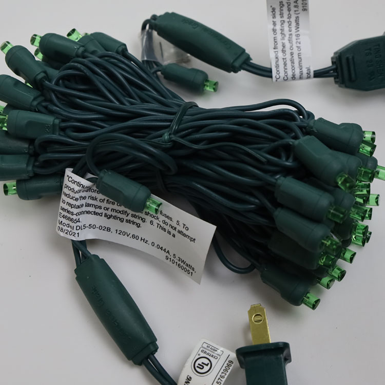 La mini guirlande LED grand Angle de 5MM allume la lumière LED verte pour la décoration de Noël certifiée UL