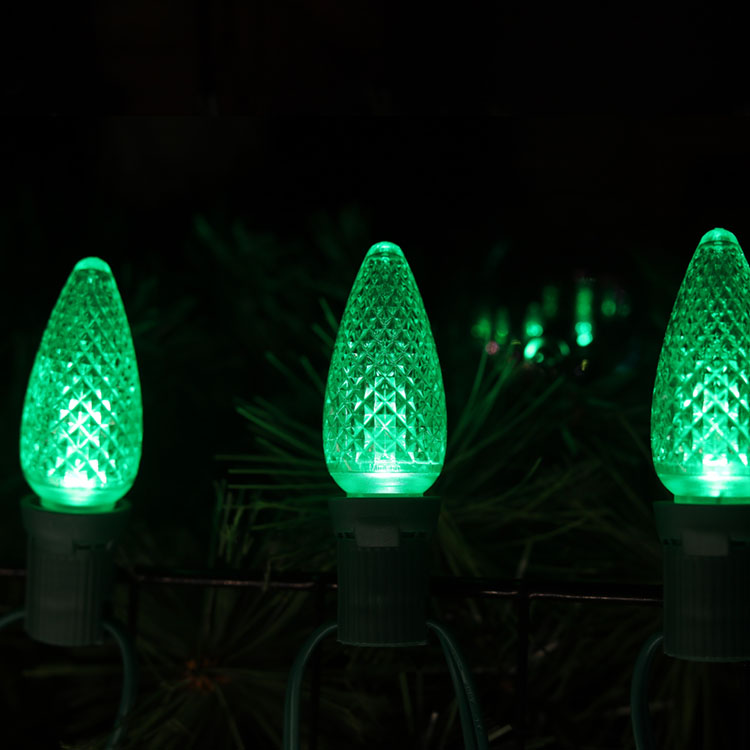 Ampoules de rechange C9 Minleon LED, ampoule de Noël verte, étanche UL