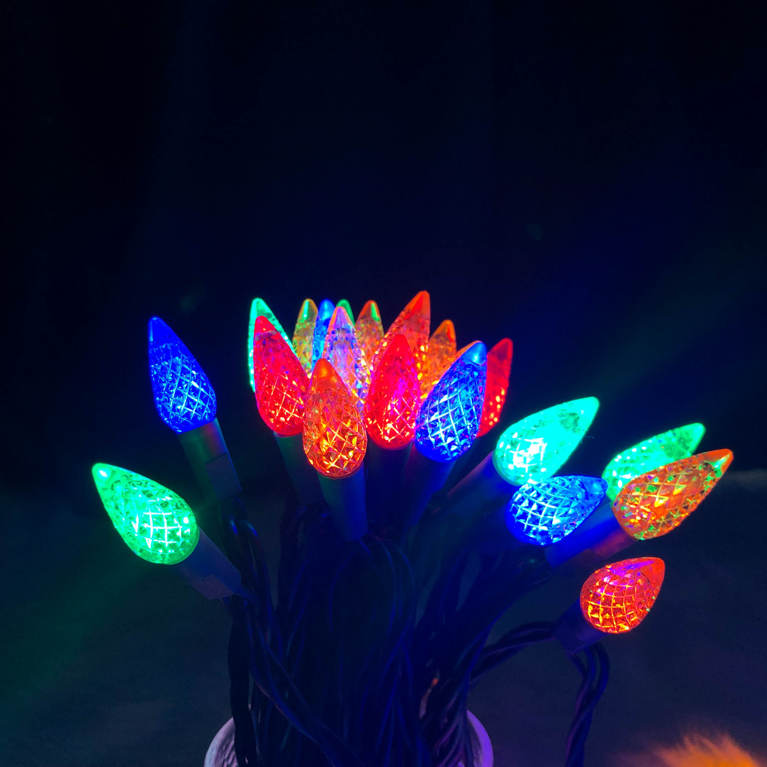 Lumières imperméables multi de Noël de la fraise LED C6 d'UL