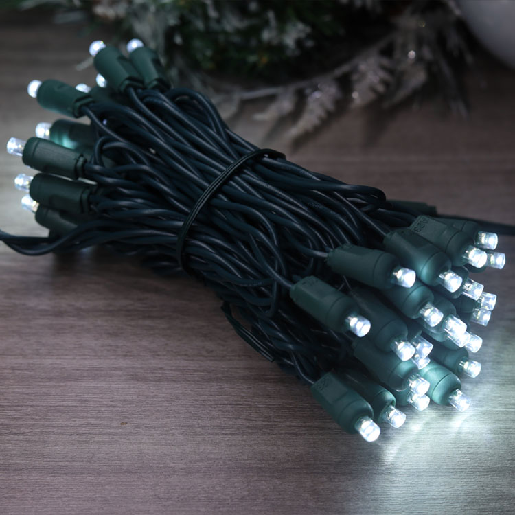 Mini guirlande lumineuse LED UL grand angle, lumières de Noël blanc froid, utilisation extérieure et intérieure UL
