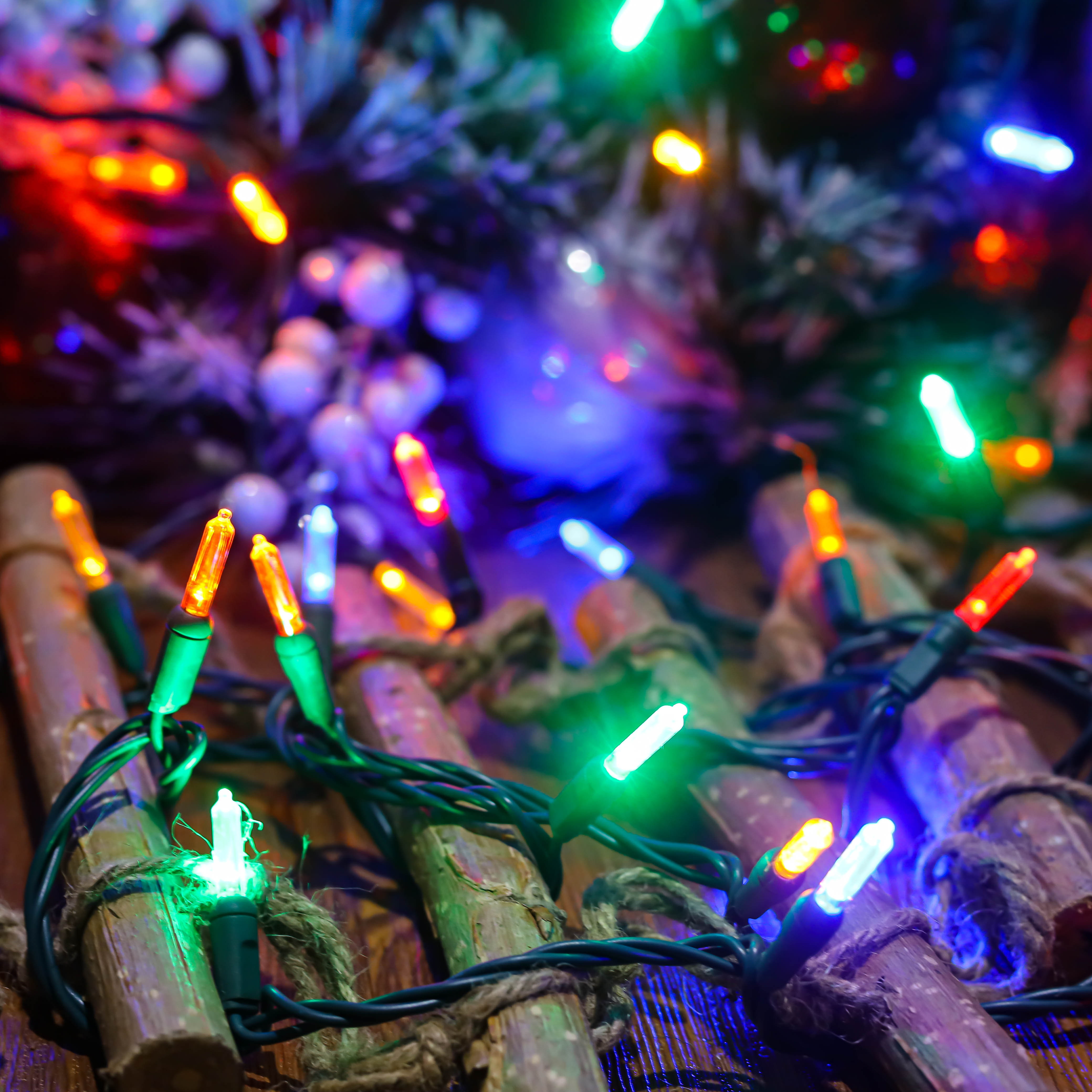 Lumières de noël LED UL T5, guirlandes multiples, ensemble de lumières à fil vert, étanche pour l'extérieur