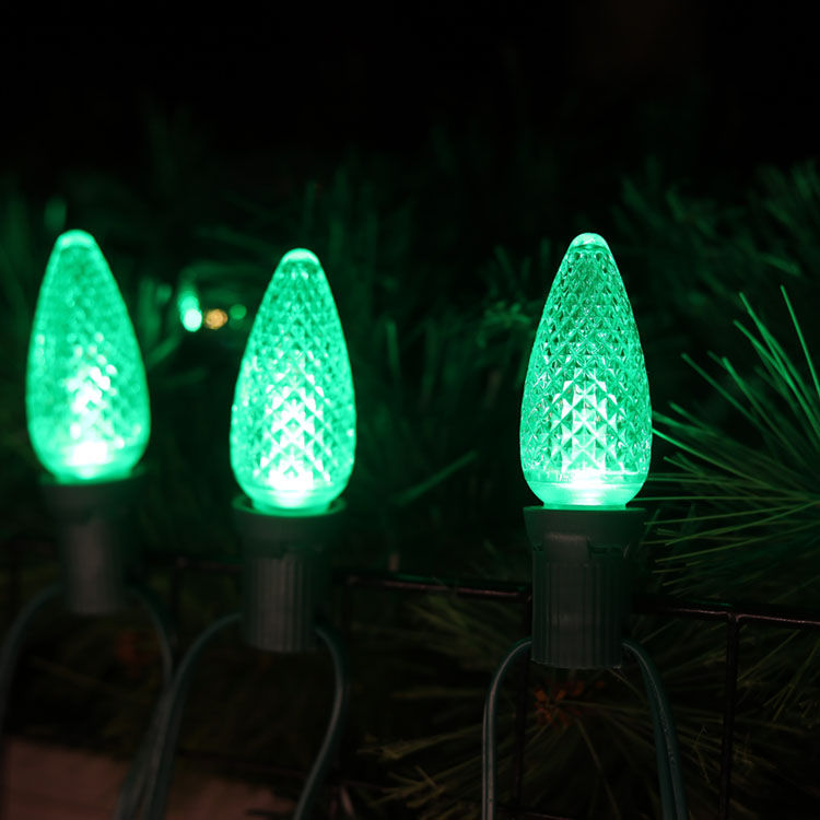 Ampoules de rechange C9 Minleon LED, ampoule de Noël verte, étanche UL