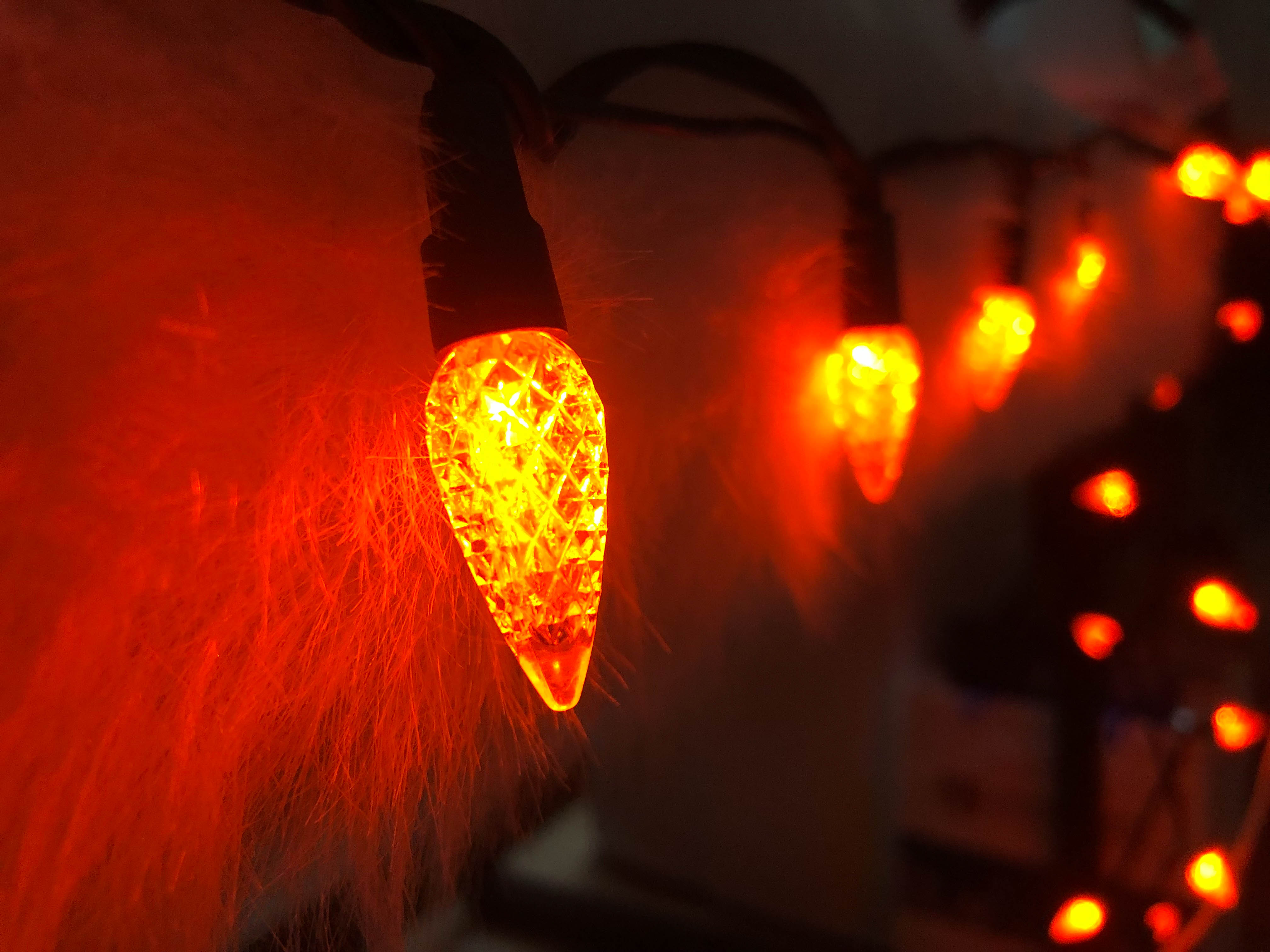 22 AWG fil UL étanche utilisation extérieure Orange LED C6 fraise LED guirlandes lumineuses