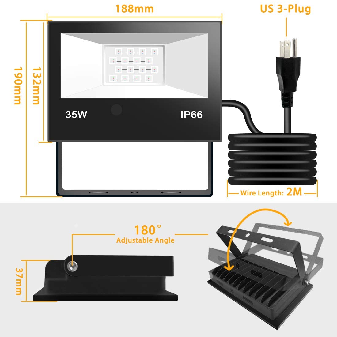 Projecteurs LED RVB 35 W