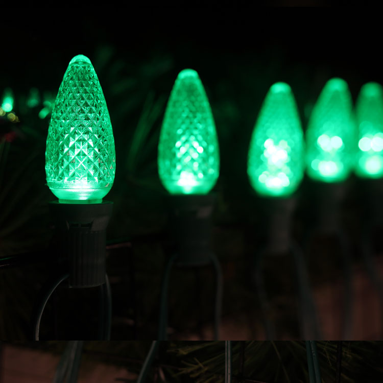 Ampoules de rechange C9 Minleon LED, ampoule de Noël verte, étanche UL