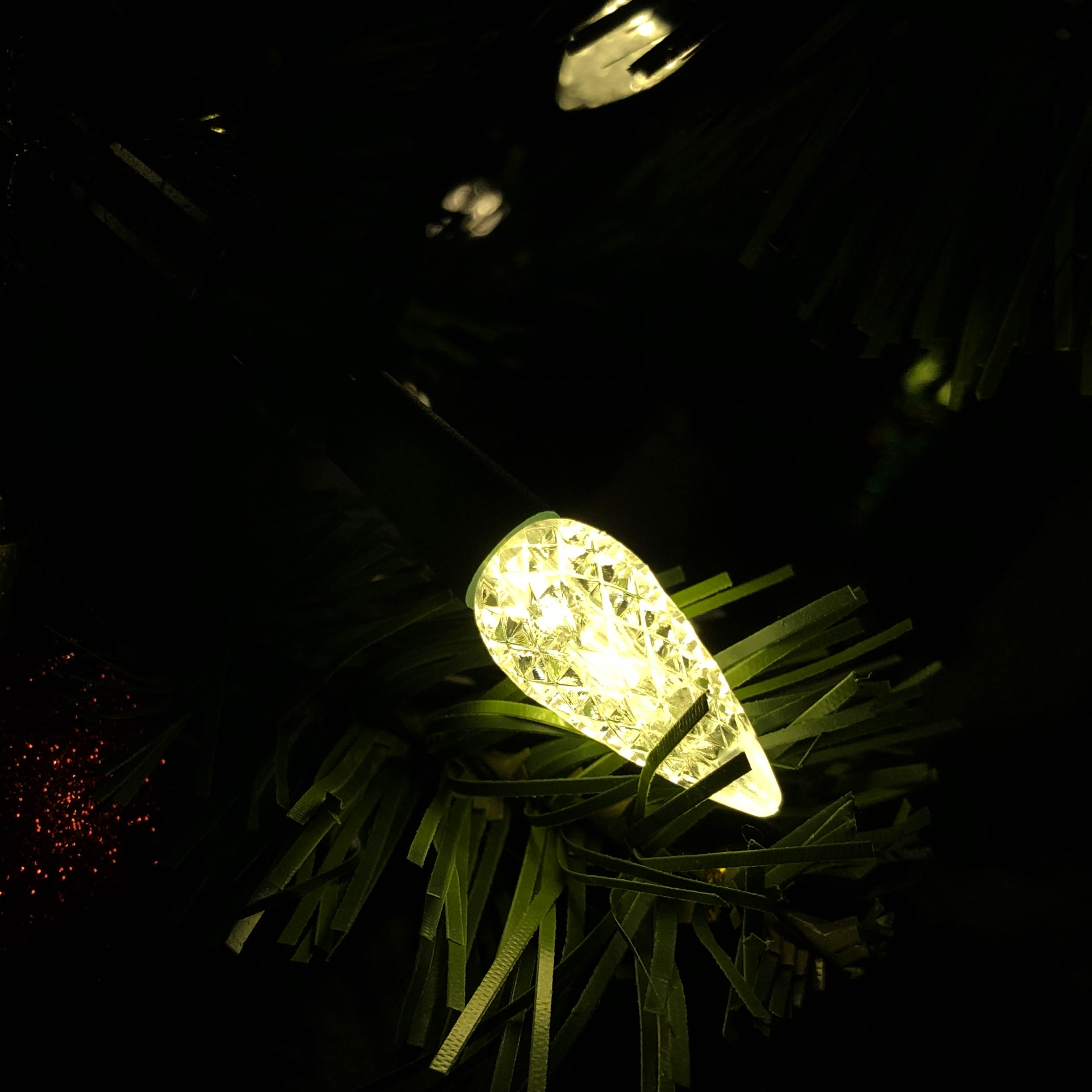 Guirlande lumineuse LED fraise C6, lumières de Noël jaunes UL