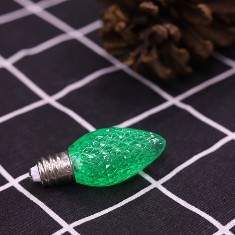 Ampoules de rechange C7 Minleon LED, ampoule de Noël verte UL étanche pour l'extérieur