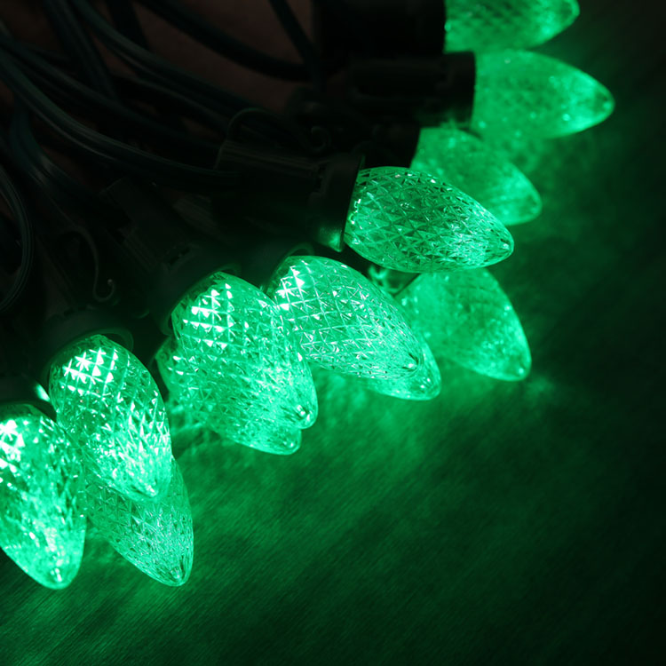 Ampoules de rechange C7 Minleon LED, ampoule de Noël verte UL étanche pour l'extérieur