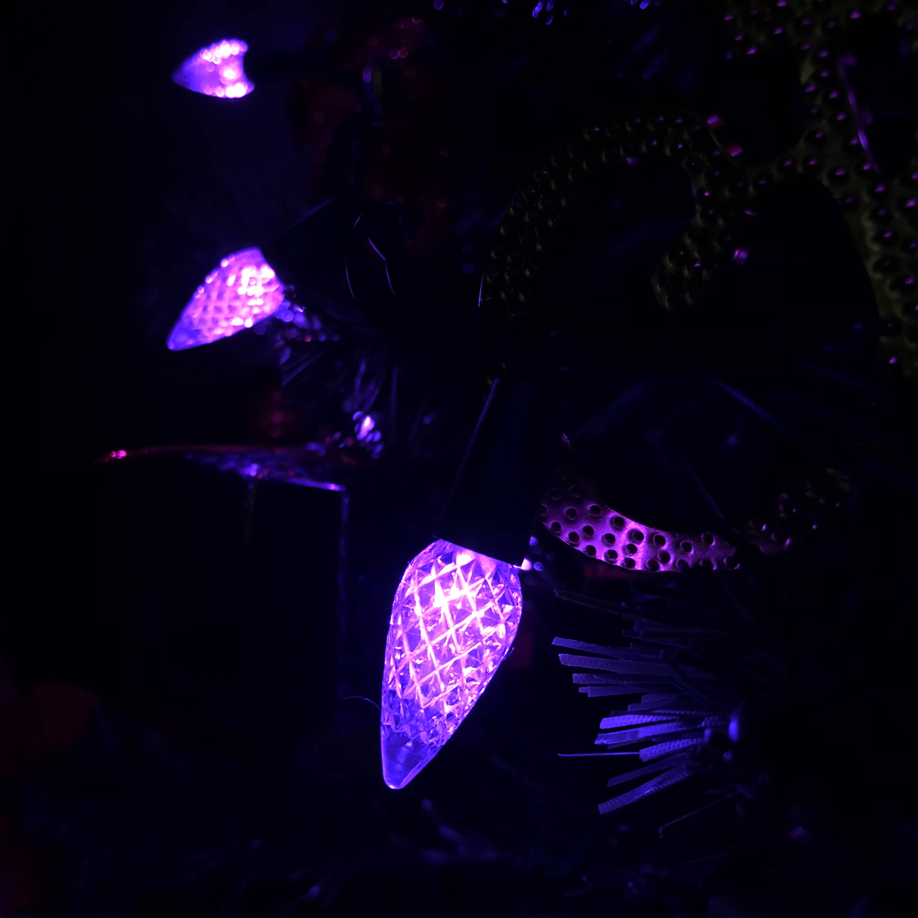 Guirlande lumineuse LED C6 fraise, ensemble de lumières violettes UL