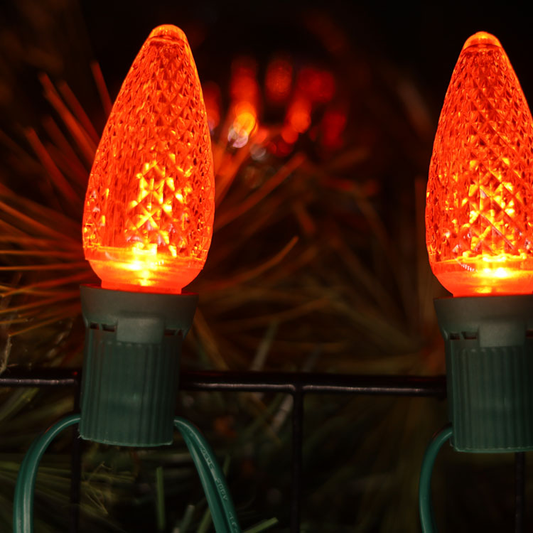 Ampoules de rechange à intensité variable de Noël orange commercial 120 V UL C9 E17