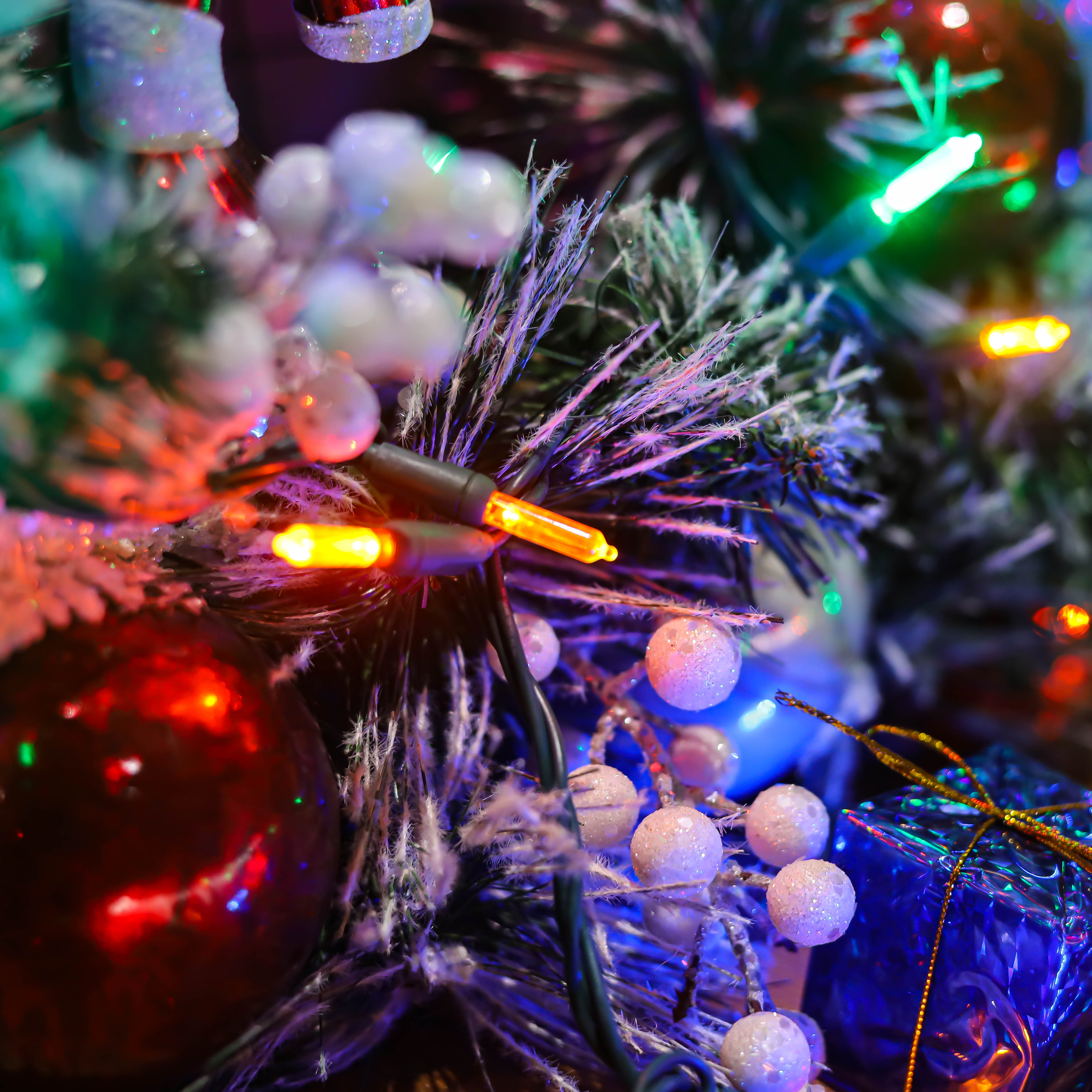 Lumières de noël LED UL T5, guirlandes multiples, ensemble de lumières à fil vert, étanche pour l'extérieur