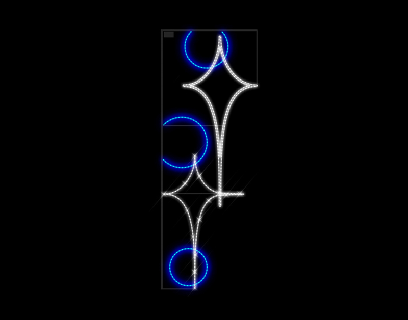 Motif Street Display Décoration Blanc et Bleu LS M005