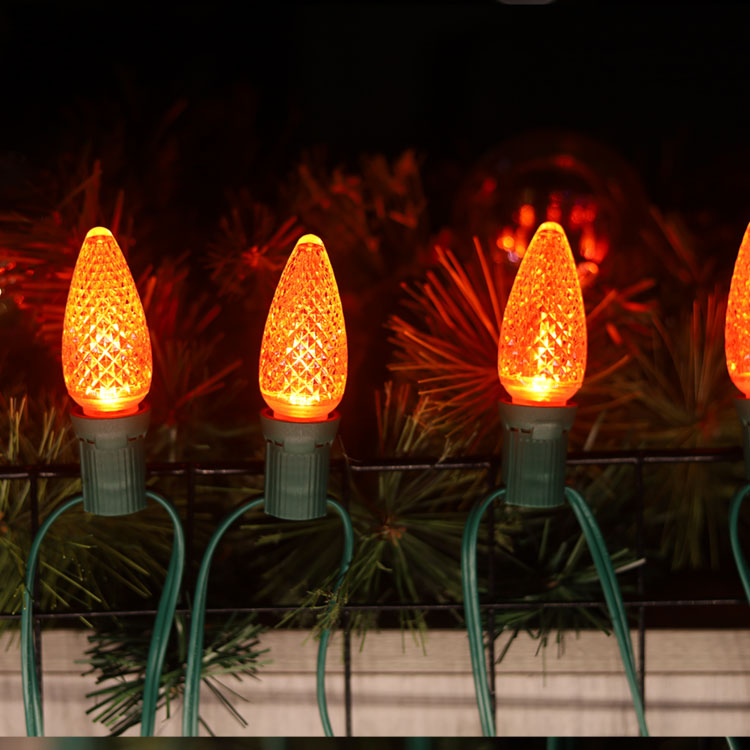 Ampoules de rechange à intensité variable de Noël orange commercial 120 V UL C9 E17