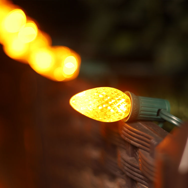 Utilisation extérieure d'UL d'ampoule de Noël jaune d'ampoules de rechange de C7 Minleon LED imperméable