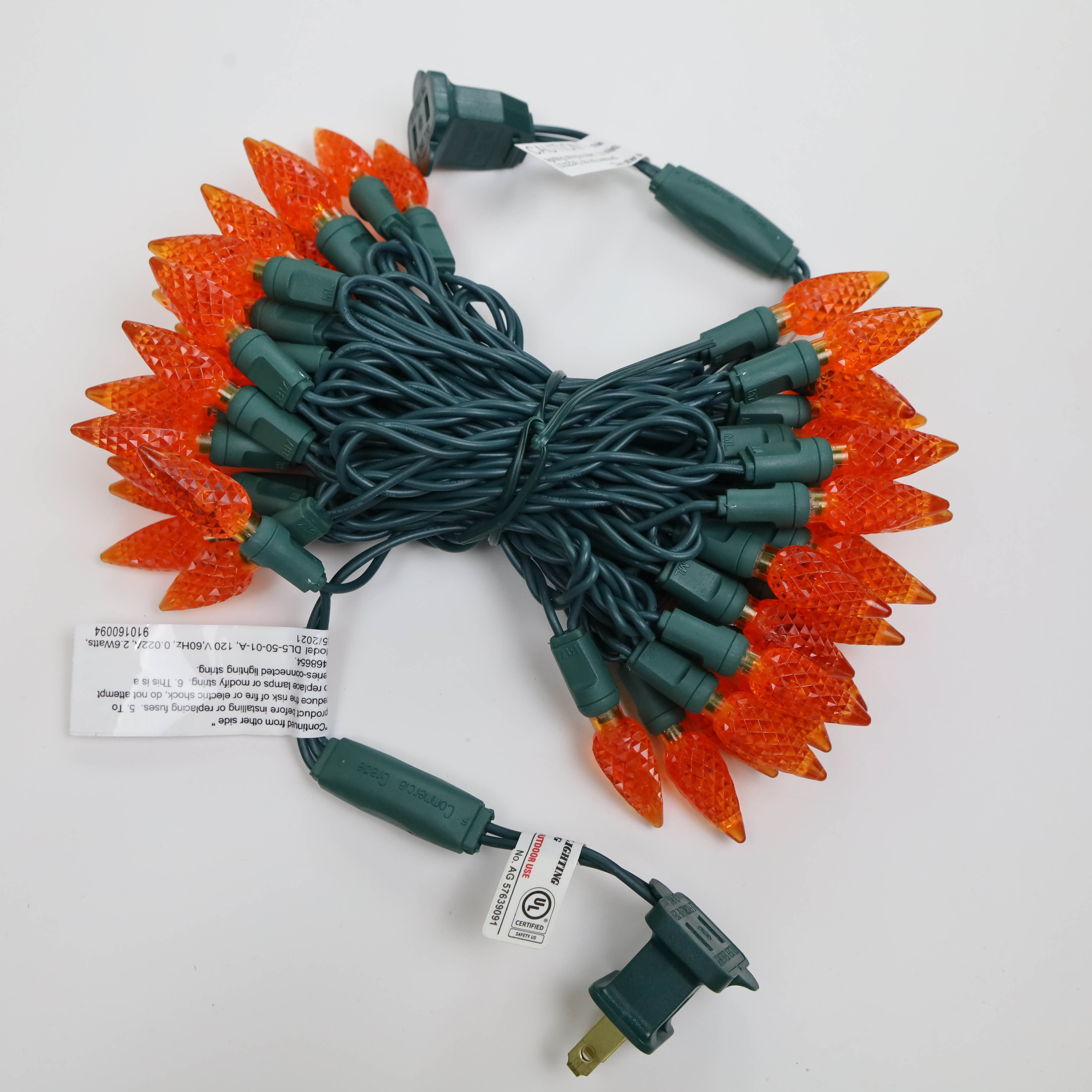 22 AWG fil UL étanche utilisation extérieure Orange LED C6 fraise LED guirlandes lumineuses