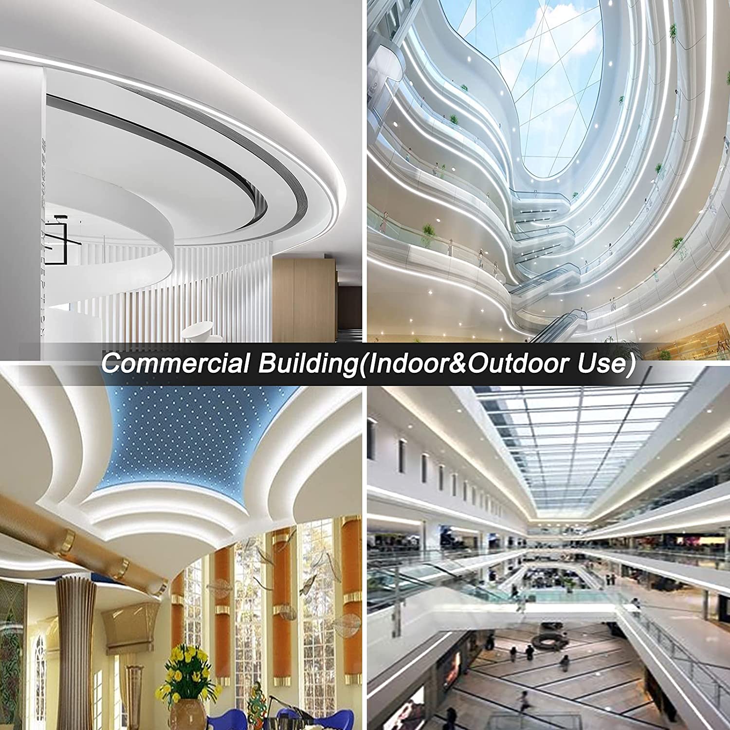 Corde lumineuse au néon LED 110VNDaylight White, certifiée UL