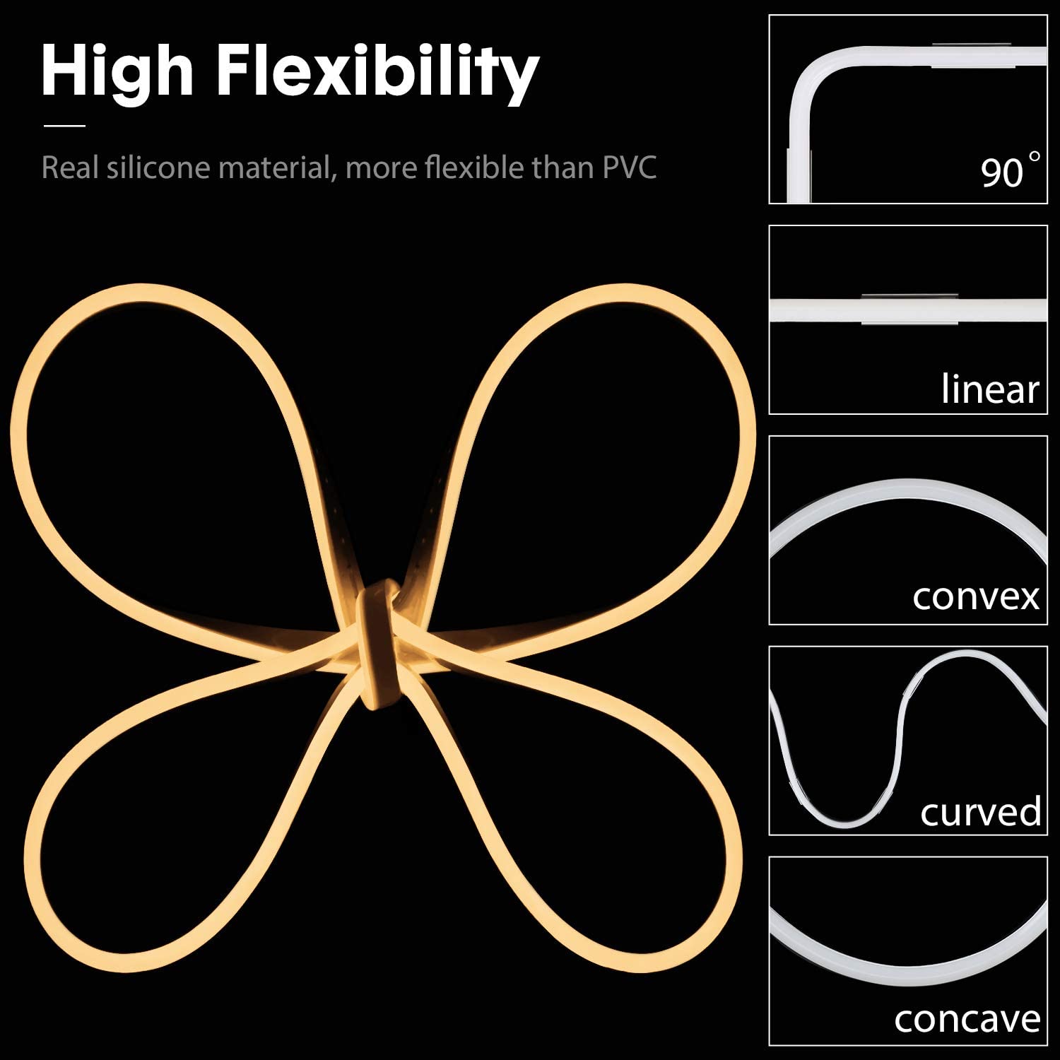 Cordon lumineux néon blanc chaud 12 V