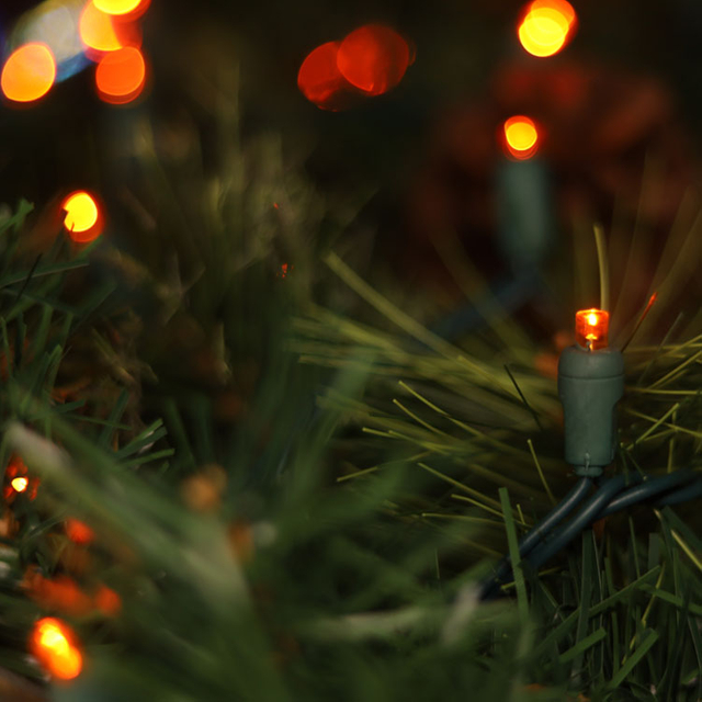 La ficelle LED orange grand angle de 5 mm allume l'extérieur