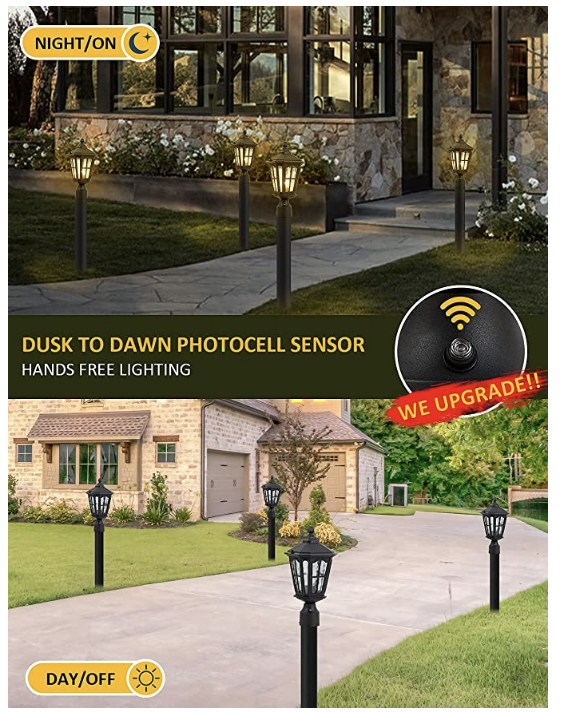 Lampadaire d'extérieur du crépuscule à l'aube avec base de montage sur pilier de 3 pouces