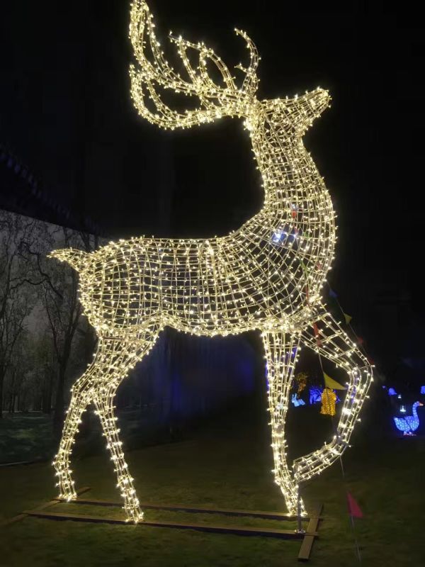 Décor de cerf de Noël géant lumières extérieures