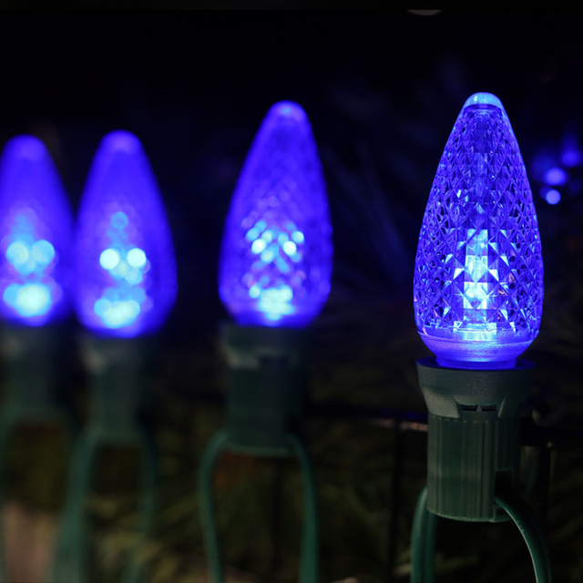 Ampoules de remplacement LED bleues imperméables C9 UL Minleon 