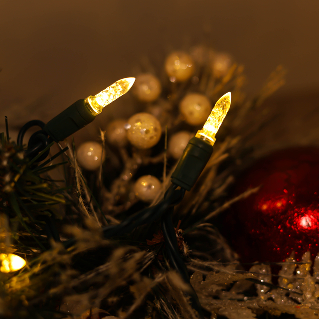 Lumières de Noël à LED M5 blanc chaud certifiées UL