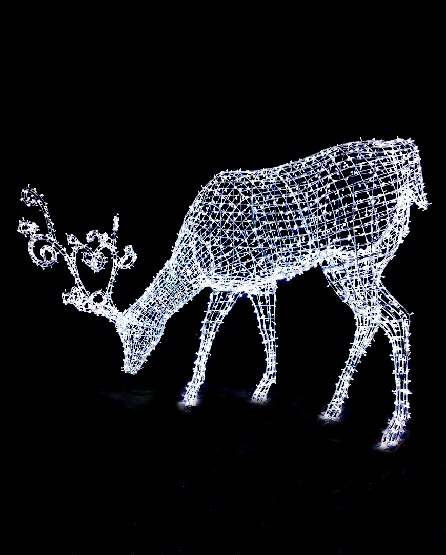Décor de cerf de Noël géant lumières extérieures