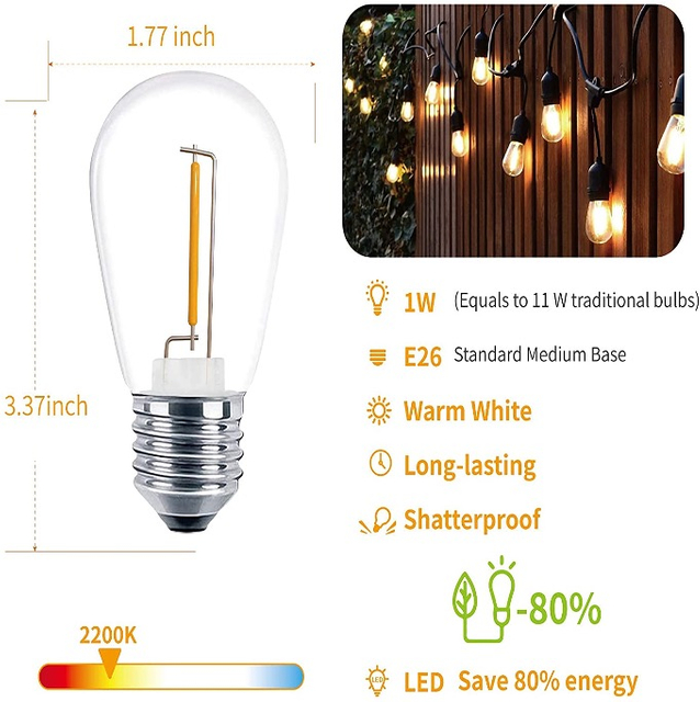 Ampoules LED à filament S14 E26