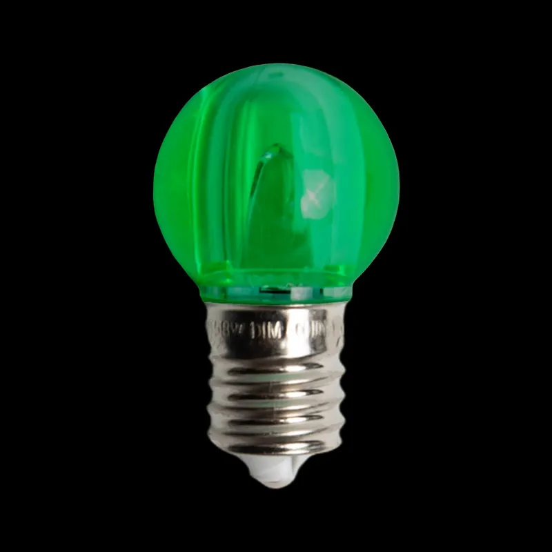 Ampoules LED vertes transparentes lisses 130 V UL G30 E17
