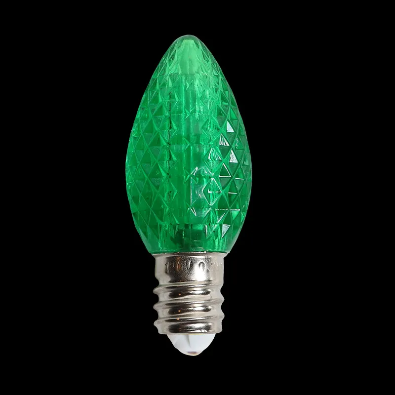Ampoules de rechange C7 Minleon LED, ampoule de Noël verte UL étanche pour l'extérieur