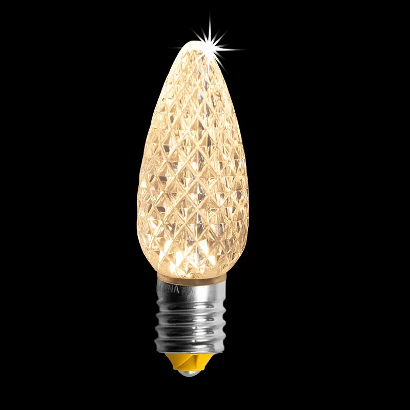 Ampoule LED à facettes C9 V2 – Soleil blanc chaud scintillant