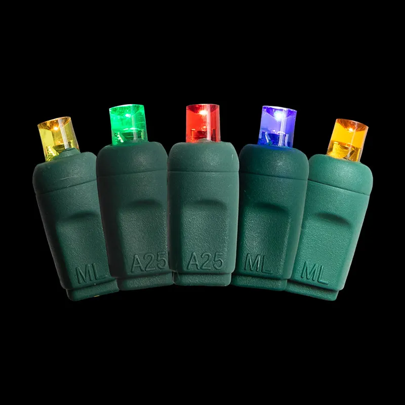 La ficelle coaxiale de Noël de 50L 5MM allume le cordon vert multi de couleur d'espacement de 6'