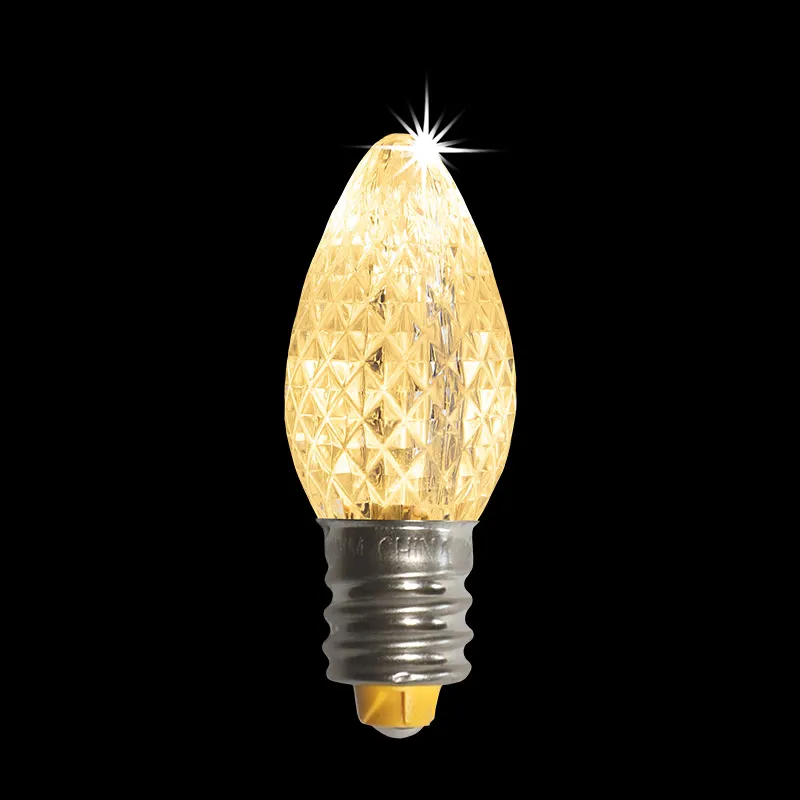 Ampoule LED à facettes C7 – Soleil blanc chaud scintillant