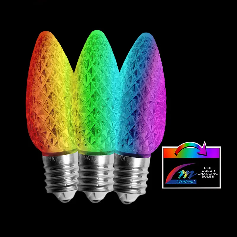Ampoule LED à facettes C9 – Changement de couleur lent
